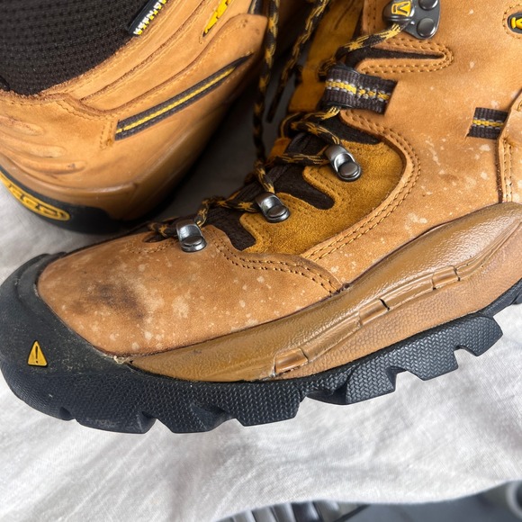 KEEN Mens Waterproof Hiking Boots 12EE Brown Leather Safety Toe READ - Picture 15 of 16
